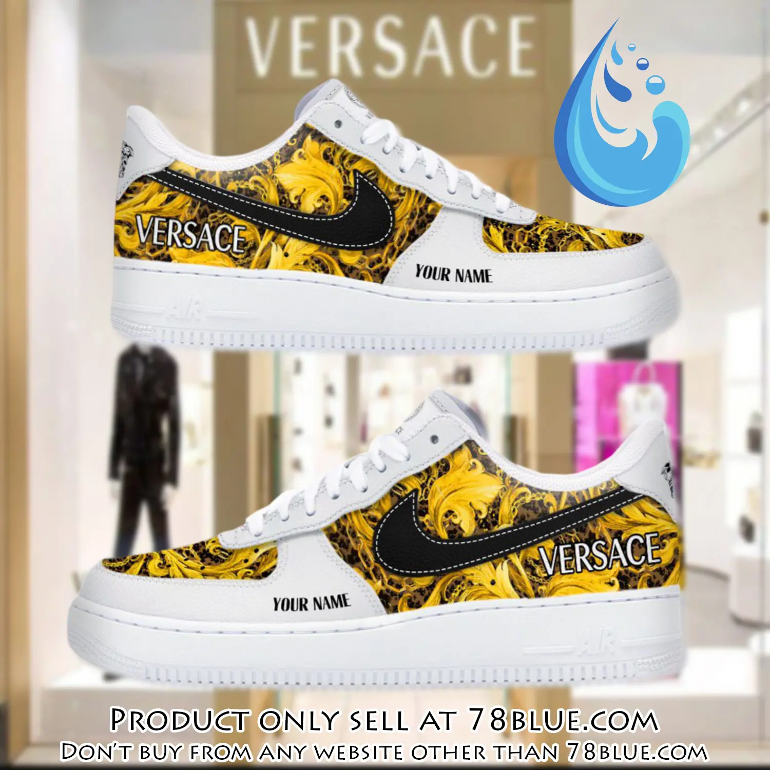 Personalized versace luxury air force 1 sneakers limited af1 shoes oaf1018 78b5110341
